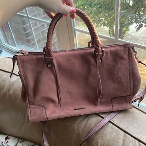 Rebecca Minkoff Pink Mauve Regan Suede Satchel Handbag Purse